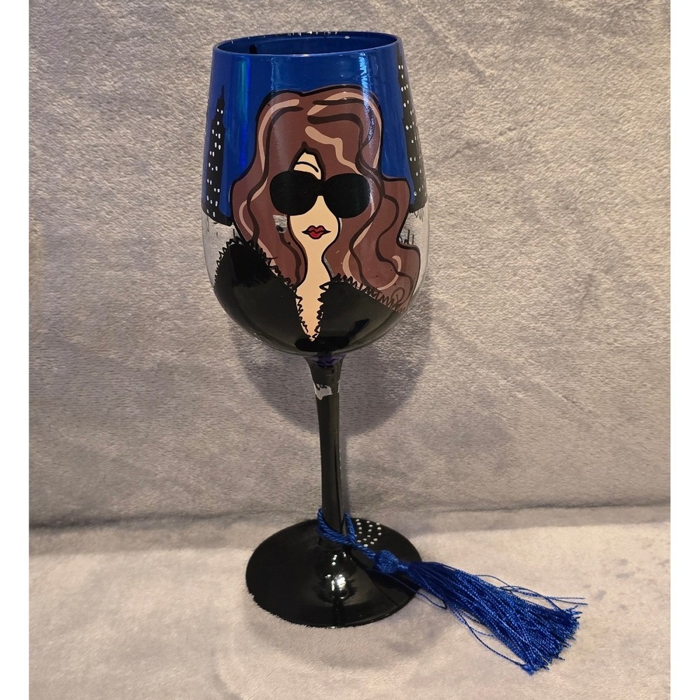 Delish Working Girls Design Hand Painted Wine Glass Always Late Worth The Wait